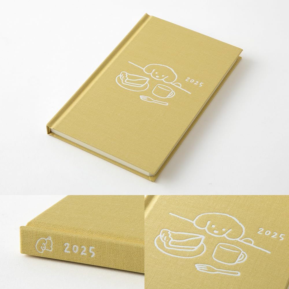 On Hand Midori Diary 2025 B6 Monthly + Weekly Horizontal Hard Cloth Cover