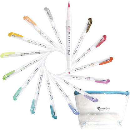 Zebra Mildliner 25 / 35 pcs (With Case) Double Ended Highlighter / Brush Pen