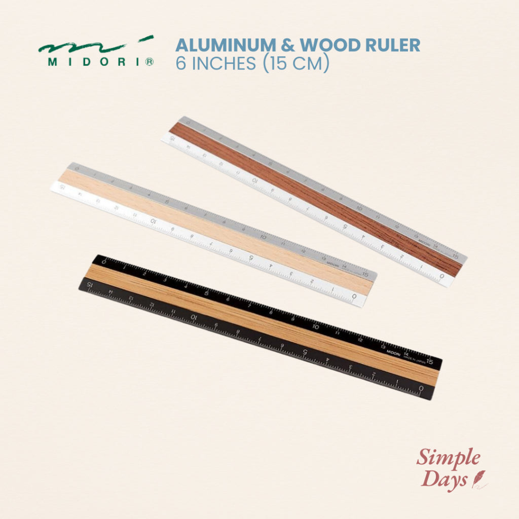 On Hand: Midori Aluminum Wood Ruler 6 inches (15 cm)