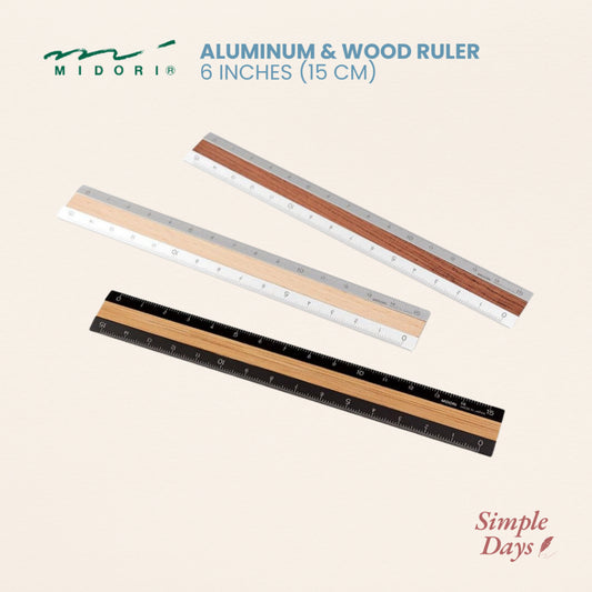 On Hand: Midori Aluminum Wood Ruler 6 inches (15 cm)
