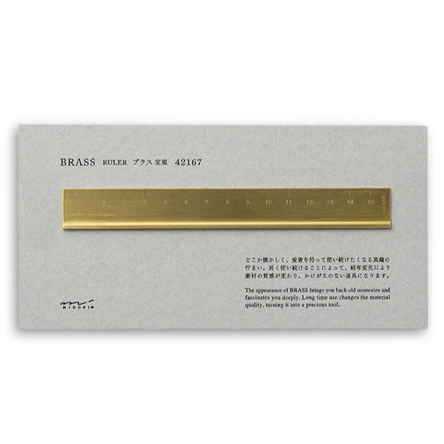 Traveler's Company Brass Products - Pen Ruler Clip Case Bookmark