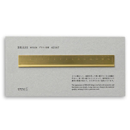 Traveler's Company Brass Products - Pen Ruler Clip Case Bookmark