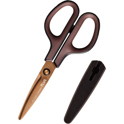 [On Hand] Plus Premium Titanium Scissors Fitted Cut Curve, Will Not Stick Continuous Sharp