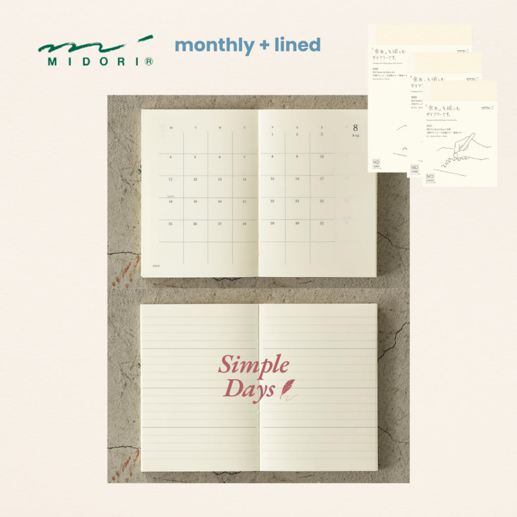 Midori 2026 Diary MD Notebook Diary Planner Monthly / 1 Page Per  Day A6 / B6 / A5