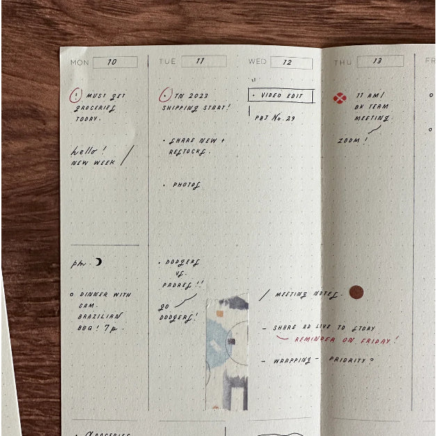 Baum Kuchen x Traveler's Company Dashboard Weekly Planner Insert Refill