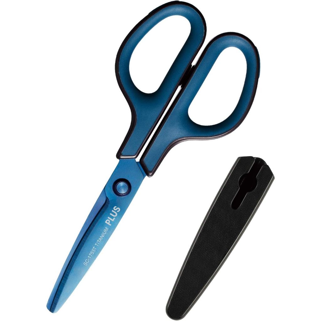 [On Hand] Plus Premium Titanium Scissors Fitted Cut Curve, Will Not Stick Continuous Sharp