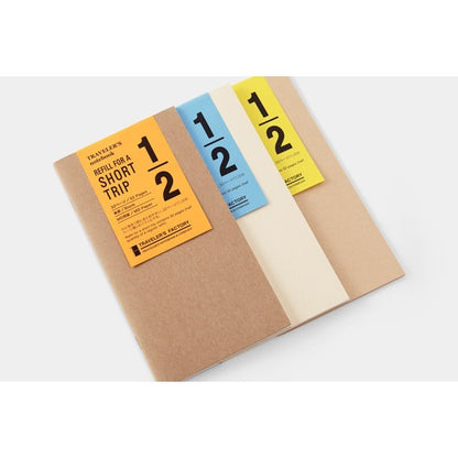 Traveler's Notebook Short Trip (ST) - Regular & Passport Size Refill - Cream / Blank / Kraft