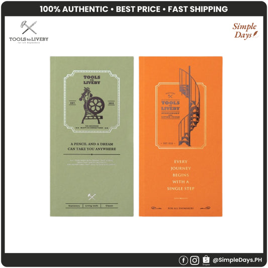 TOOLS to LIVEBY Notebook - Tomoe River Paper - Letterpress Machine (Dot) - Spiral Staircase (Grid)