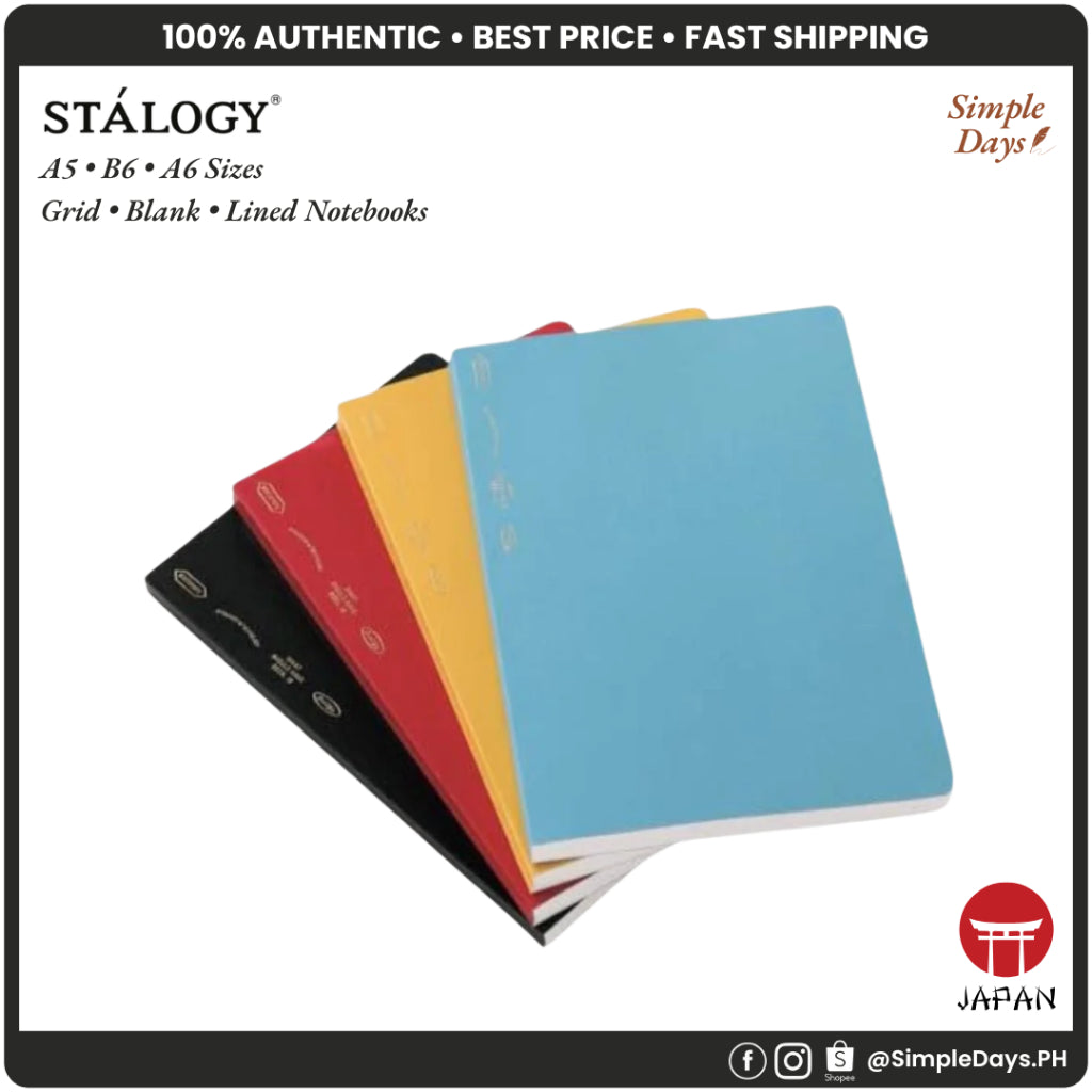 [On Hand] Nitoms STALOGY 365 Days Grid / Dot / Plain Blank Slim Notebook A6 B6 A5 B5 A4