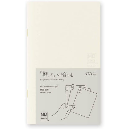 Midori MD Note LIGHT Notebook - Grid / Blank / Ruled / Lined / A6 / B6 / A5