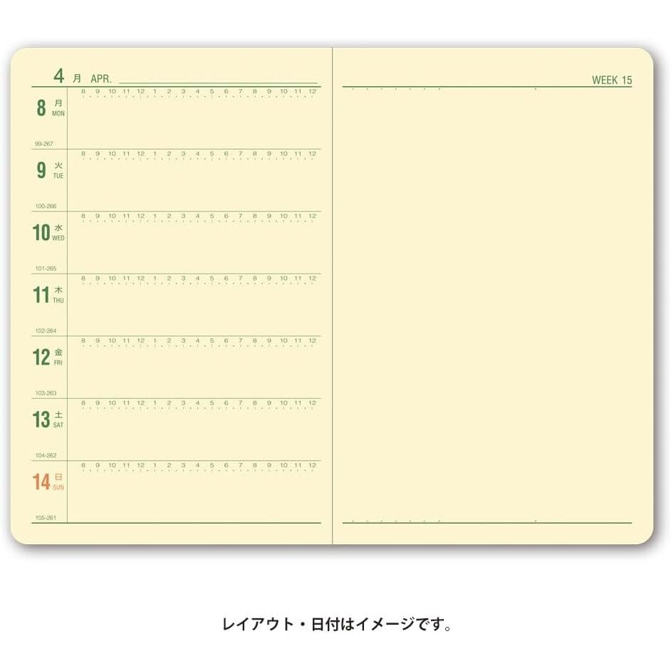 NOLTY 2026 Planner - Weekly Horizontal Left + Memo - Efficiency Pocket Notebook - 1111 / 1211