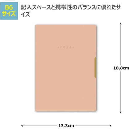 NOLTY Ecri Plus 2026 Planner Notebook - Monthly + Weekly Grid - B6 Size - 2319 / 2320