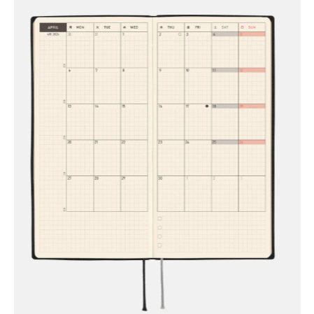 HOBONICHI 2026 WEEKS Techo Planner Weekly Horizontal + Memo + Monthly / Mega / January / April