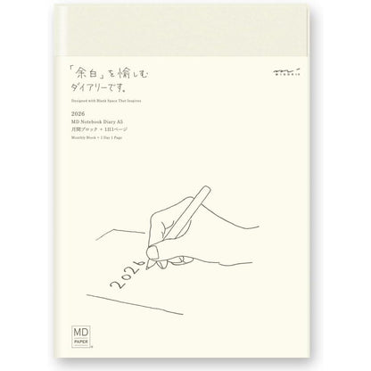 Midori 2026 Diary MD Notebook Diary Planner Monthly / 1 Page Per  Day A6 / B6 / A5