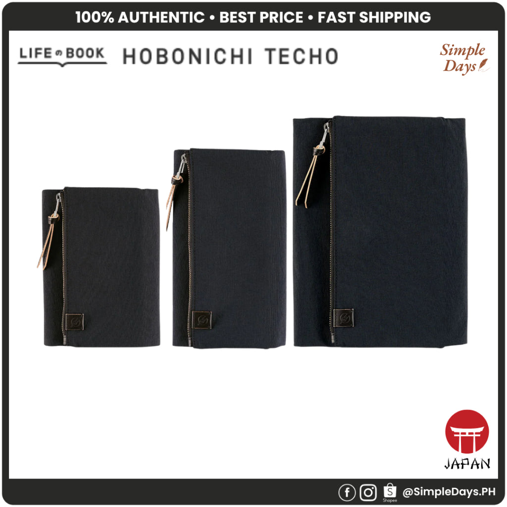 Hobonichi A6 / A5 / Weeks Notebook Cover - Tragen (Black) With Pen Case Flap