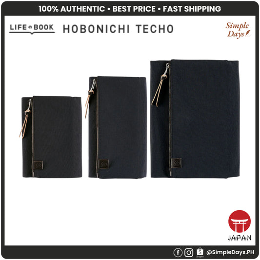Hobonichi A6 / A5 / Weeks Notebook Cover - Tragen (Black) With Pen Case Flap