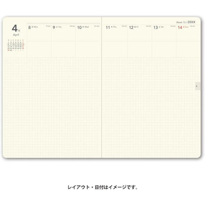 NOLTY Ecri Plus 2026 Planner Notebook - Monthly + Weekly Grid - B6 Size - 2319 / 2320