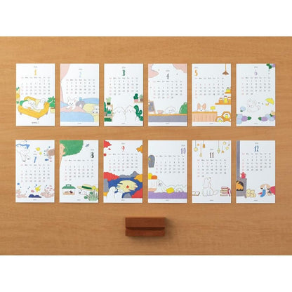 Midori 2026 Tabletop Stand Calendar - Cat / Dog Print