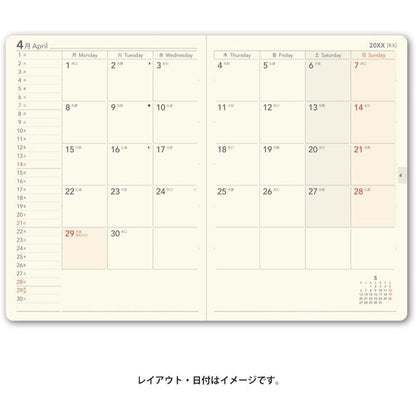 NOLTY Ecri Plus 2026 Planner Notebook - Monthly + Weekly Grid - B6 Size - 2319 / 2320