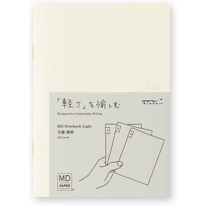 Midori MD Note LIGHT Notebook - Grid / Blank / Ruled / Lined / A6 / B6 / A5