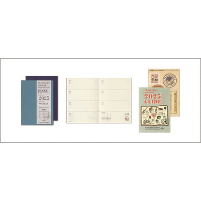 On Hand Travelers Company Diary 2025 Regular Passport Notebook Folder Plastic Sheet Custom Sticker