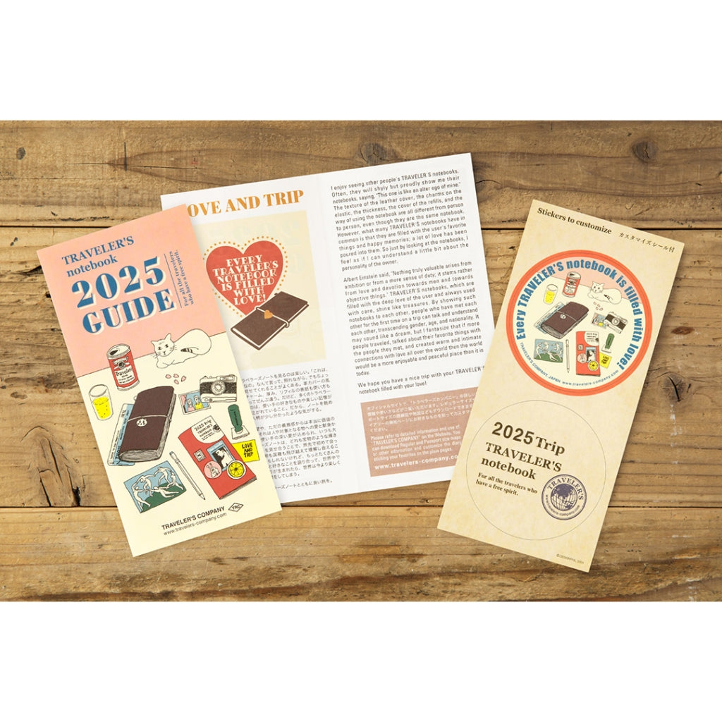 On Hand Travelers Company Diary 2025 Regular Passport Notebook Folder Plastic Sheet Custom Sticker