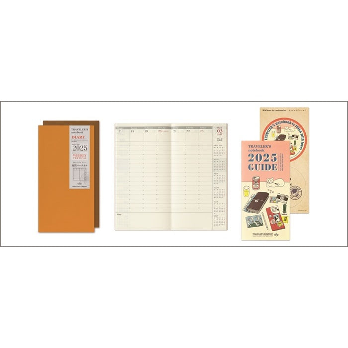 On Hand Travelers Company Diary 2025 Regular Passport Notebook Folder Plastic Sheet Custom Sticker
