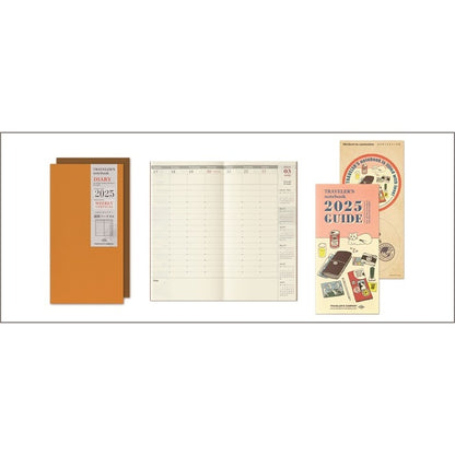 On Hand Travelers Company Diary 2025 Regular Passport Notebook Folder Plastic Sheet Custom Sticker