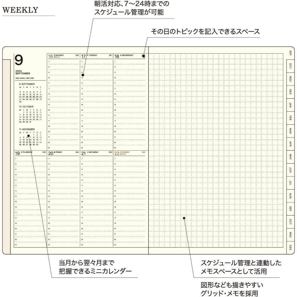 On Hand Laconic 2025 Work Plan Notebook B6 Black PVC Cover