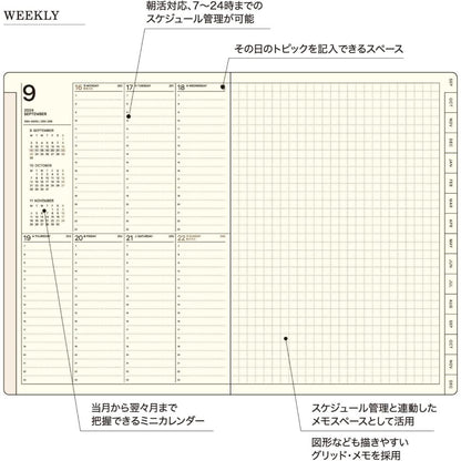 On Hand Laconic 2025 Work Plan Notebook B6 Black PVC Cover