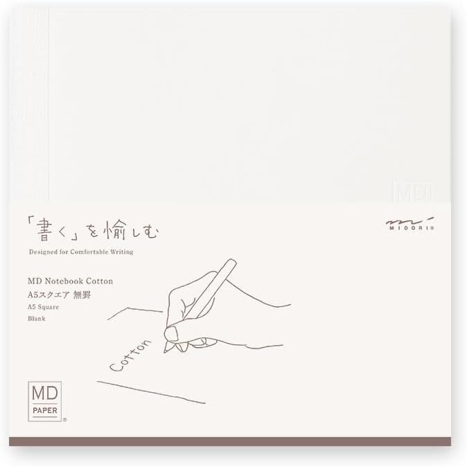 Midori MD Notebook Cotton A5 Square Unruled Blank