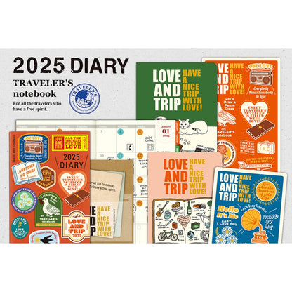 On Hand Travelers Company Diary 2025 Regular Passport Notebook Folder Plastic Sheet Custom Sticker