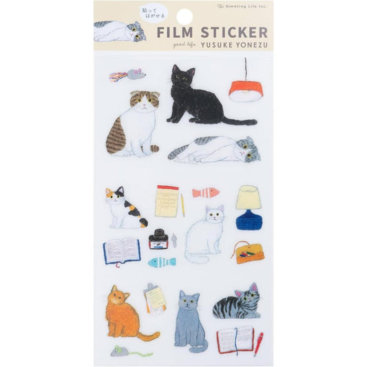 Greeting Life Japan Peel and Stick Film Sticker Set - Cats