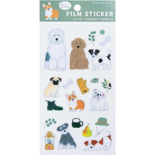 Greeting Life Japan Peel and Stick Film Sticker Set - Dogs