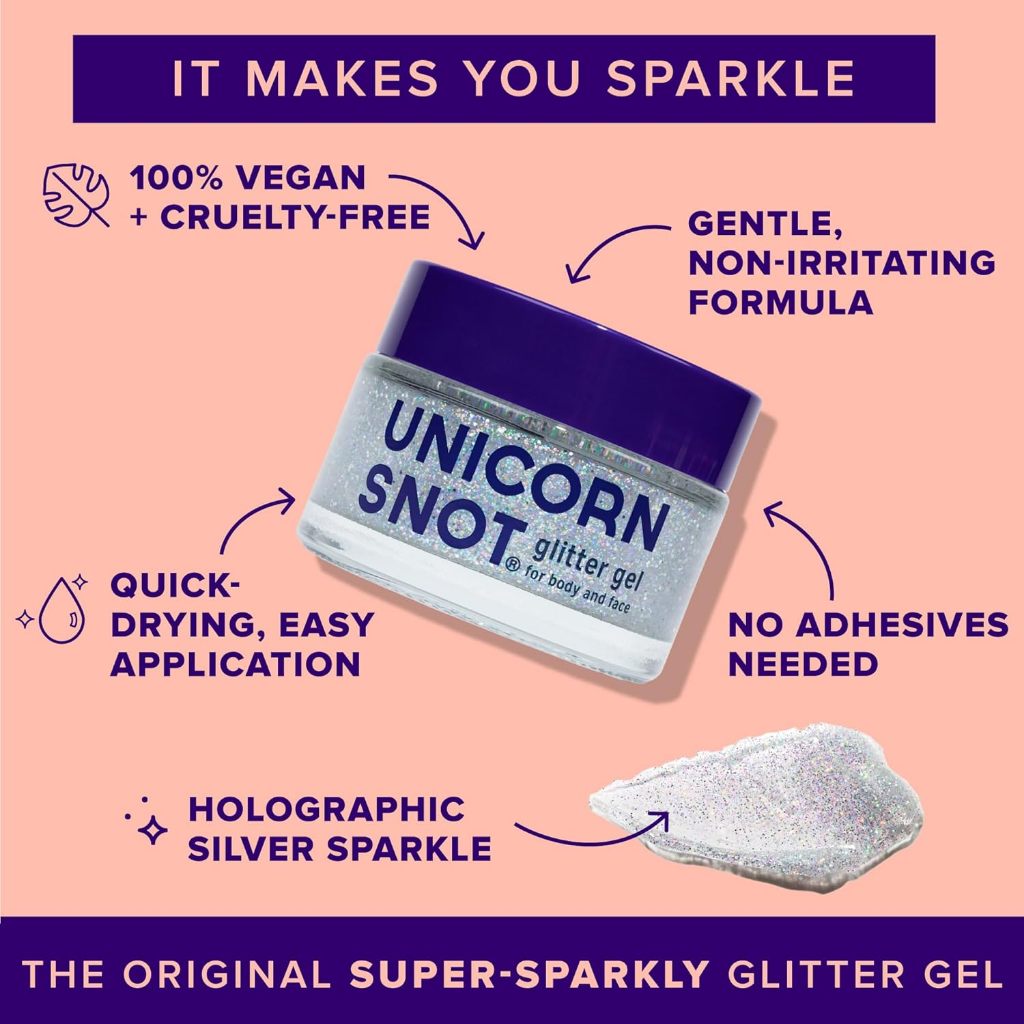 Unicorn Snot Face & Body Glitter Gel (Cosmetic Grade) For Children Teens Adults