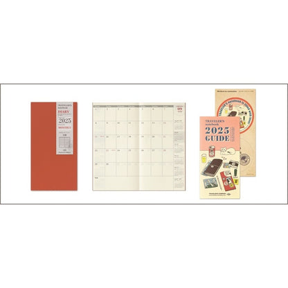 On Hand Travelers Company Diary 2025 Regular Passport Notebook Folder Plastic Sheet Custom Sticker