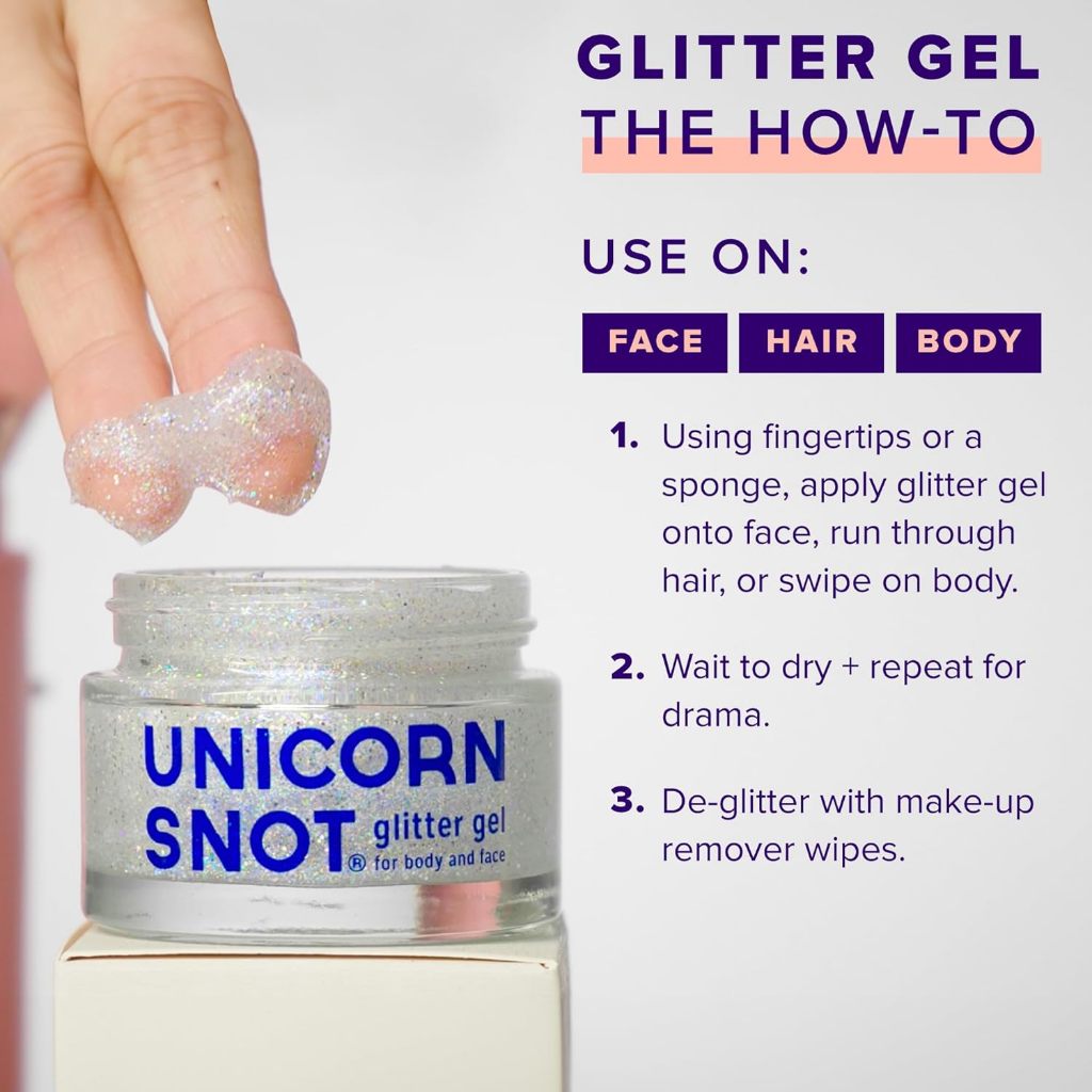 Unicorn Snot Face & Body Glitter Gel (Cosmetic Grade) For Children Teens Adults