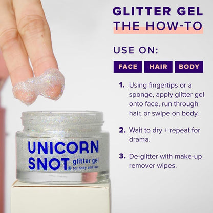 Unicorn Snot Face & Body Glitter Gel (Cosmetic Grade) For Children Teens Adults