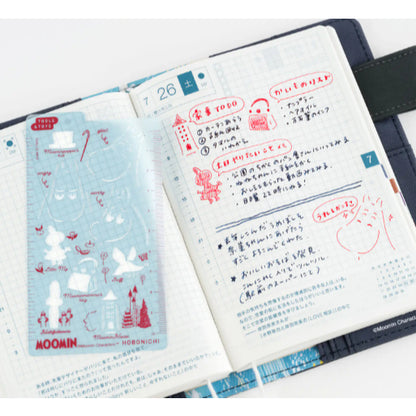 Hobonichi x Moomin - Deco Rush Sticky Notes Pochitto6 Clear Rotating Stamp Stencil Absorbing Paper