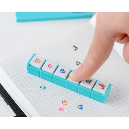 Hobonichi x Tamagotchi - Flake Stickers Box Set Deco Rush Sticky Notes Pochitto6 Push Button Stamp