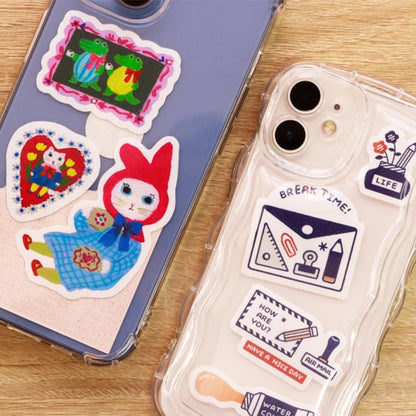 Yumi Kitagishi Multi Sticker Set - Vinyl Washable - On Cloth Shirt Leather Glass Wood Plastic Metal