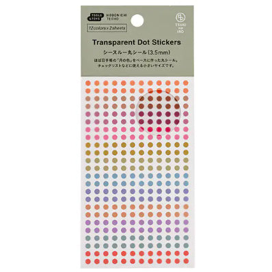 Hobonichi TSUKI no IRO - Dot, Index, Stickers Set, Translucent, Sticky Notes, Mini Card Set