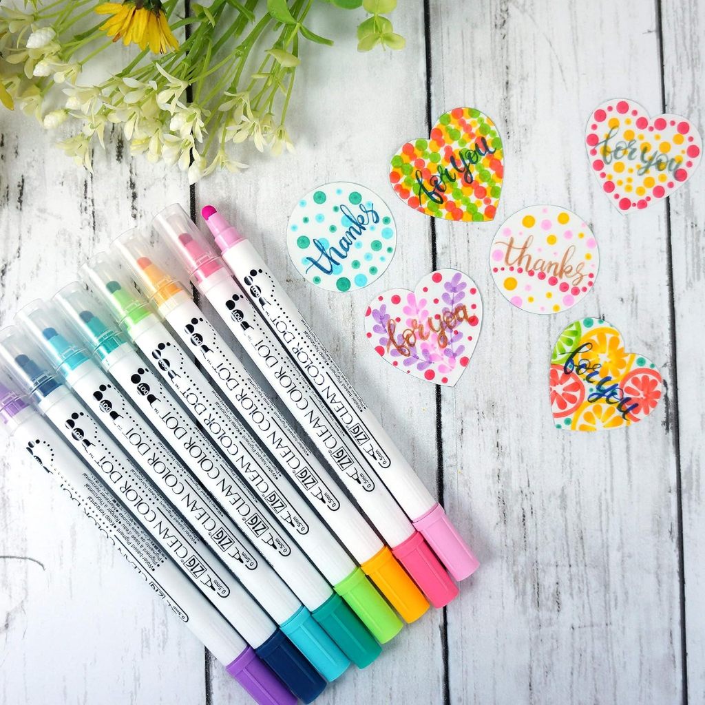 Kuretake ZIG Clean Color Dot - 12 Colors - Dual End Tips - Water Based Pen