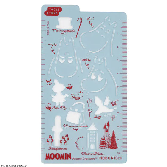 Hobonichi x Moomin - Deco Rush Sticky Notes Pochitto6 Clear Rotating Stamp Stencil Absorbing Paper