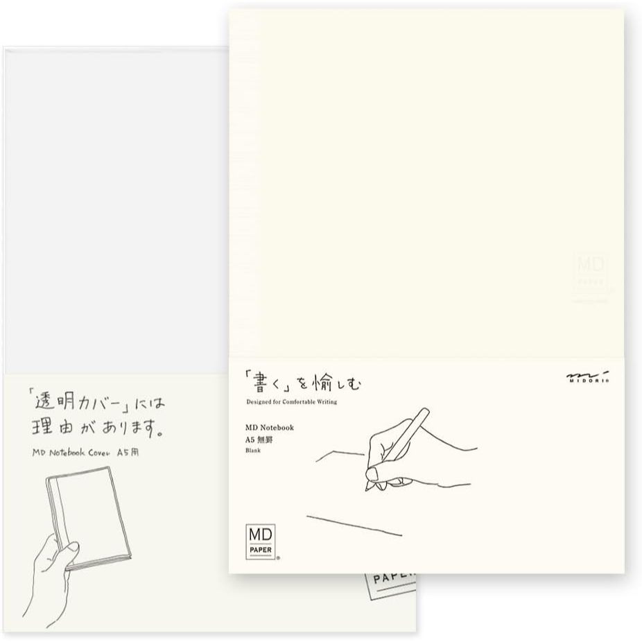 [On Hand] Midori MD Note Cover and Notebook - Grid / Blank / Ruled / Lined / A6 / B6 / A5
