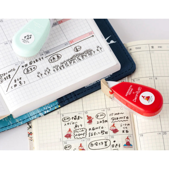 Hobonichi x Moomin - Deco Rush Sticky Notes Pochitto6 Clear Rotating Stamp Stencil Absorbing Paper