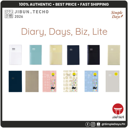 Jibun Techo 2026 Diary Days Biz Lite First Kit A5 Slim B6 Mini Weekly Daily Planner Notebook Kokuyo