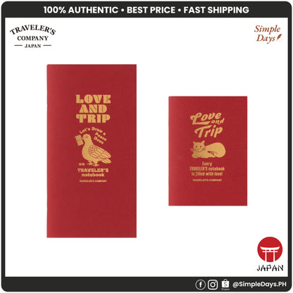 Traveler's Notebook Refill LOVE AND TRIP - Regular & Passport Size Notebook
