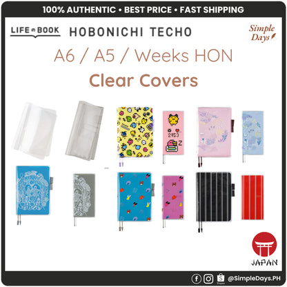 Hobonichi Clear Cover on Cover for A6 Original Planner A5 Cousin Weeks HON