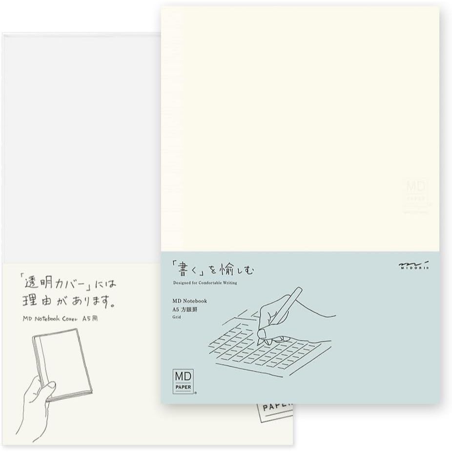 [On Hand] Midori MD Note Cover and Notebook - Grid / Blank / Ruled / Lined / A6 / B6 / A5